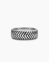 Chevron Band Ring in Sterling Silver, 8mm